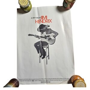 Vintage 1973 A Film About Jimi Hendrix Documentary 21x29 Original Movie Poster